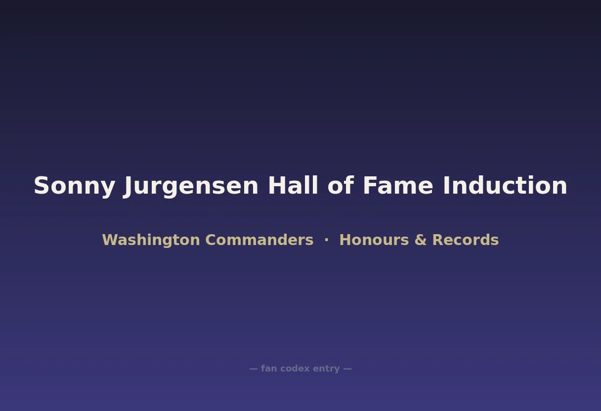 Sonny Jurgensen Hall of Fame Induction